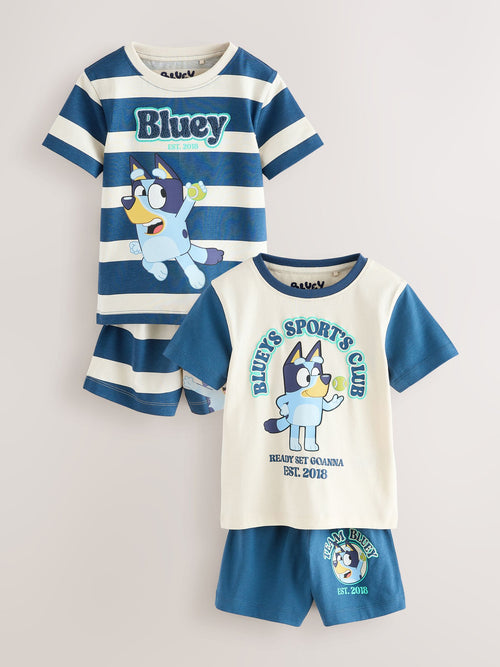 Blue/White Bluey Short Pyjamas 2 Pack (12mths-8yrs)