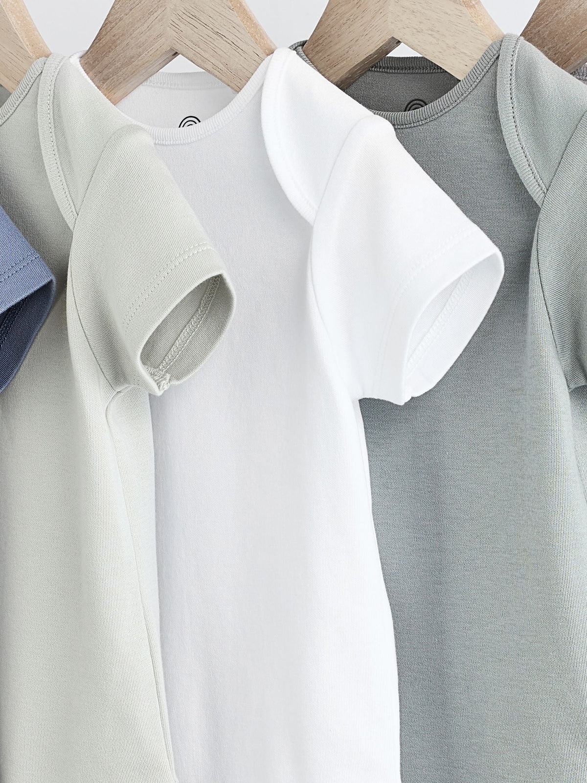 Grey/White Short Sleeve Bodysuits 5 Pack