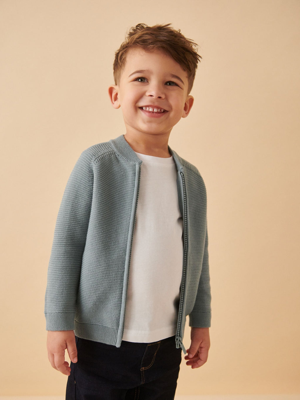 Blue Zip Through Cardigan (3mths-7yrs)