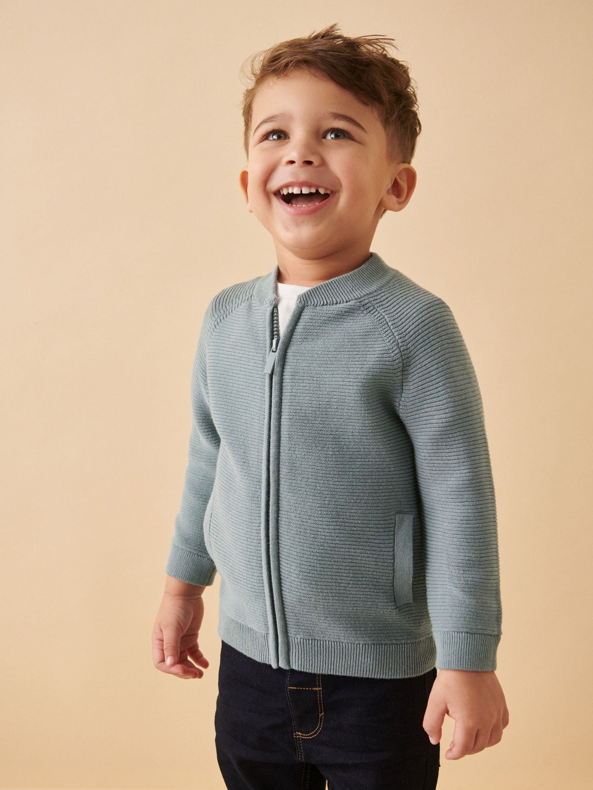 Blue Zip Through Cardigan (3mths-7yrs)
