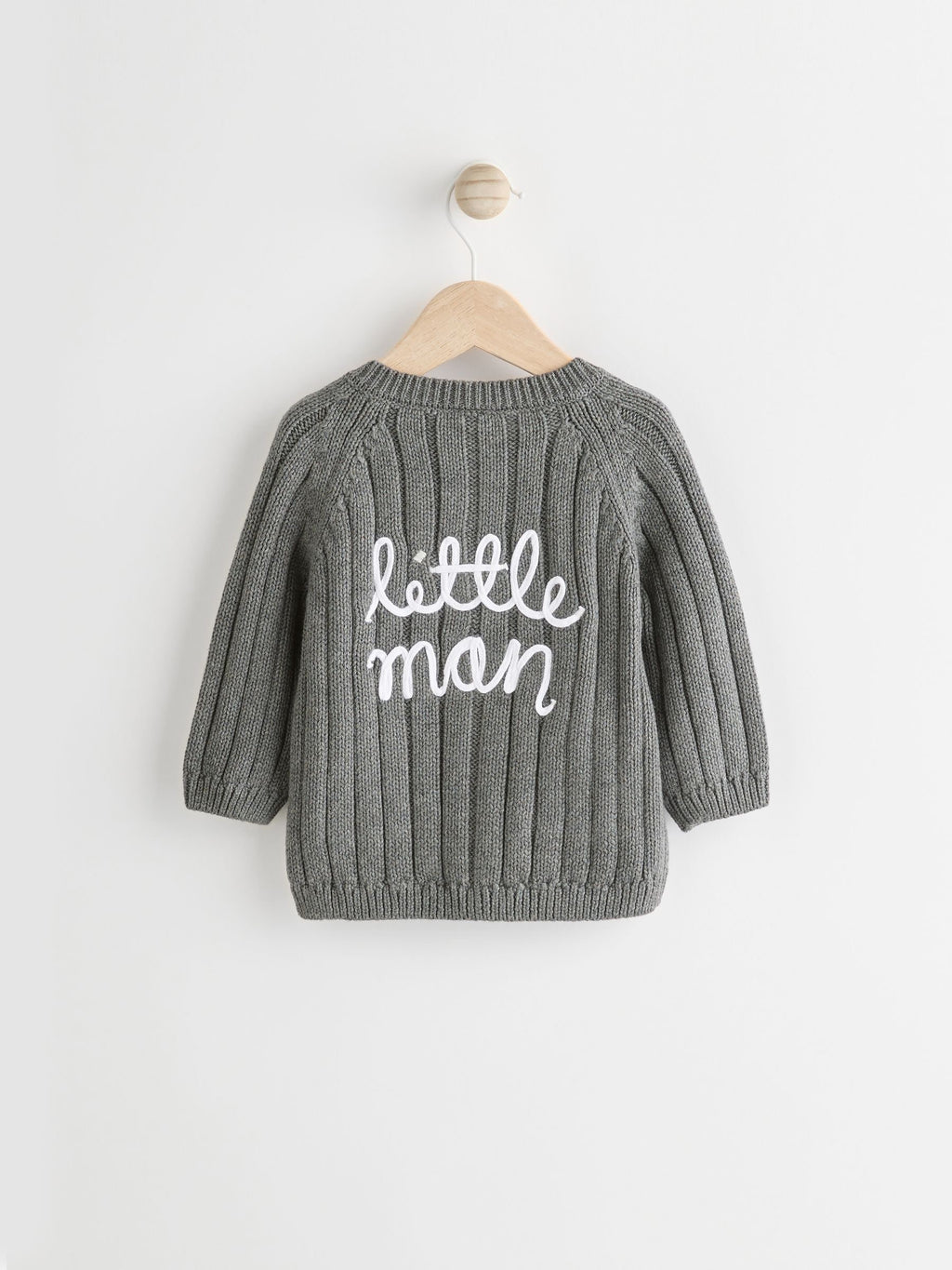 Grey Little Man 100% Cotton Cardigan (0mths-2yrs)