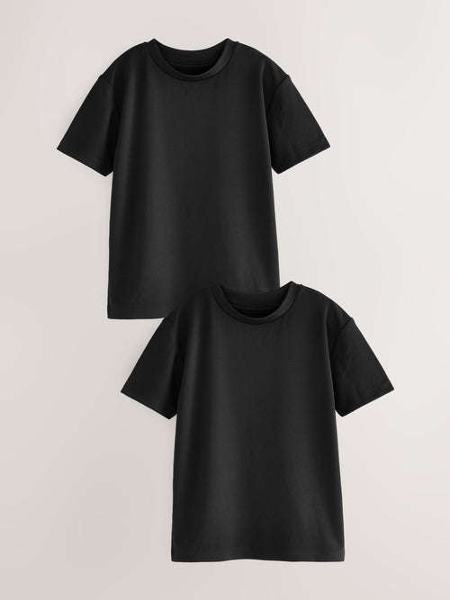 Black 2 Pack Sports T-Shirt (3-16yrs)