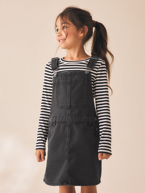 Black Denim Pinafore Dress (3-16yrs)