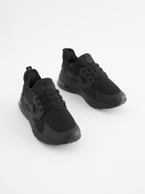 Black Standard Fit (F) Elastic Lace Trainers