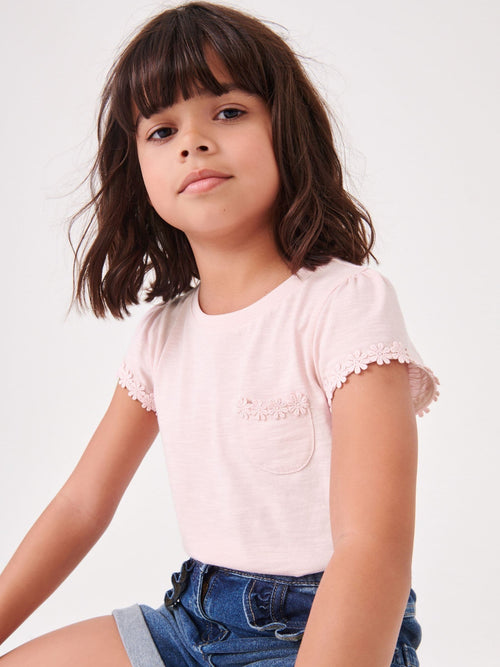 Pink Daisy Pocket T-Shirt (12mths-16yrs)