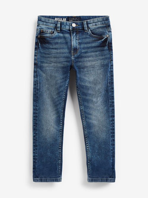 Blue Acid Wash Regular Fit Stretch Jeans (3-17yrs)