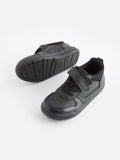 Black Elastic Lace School Trainers