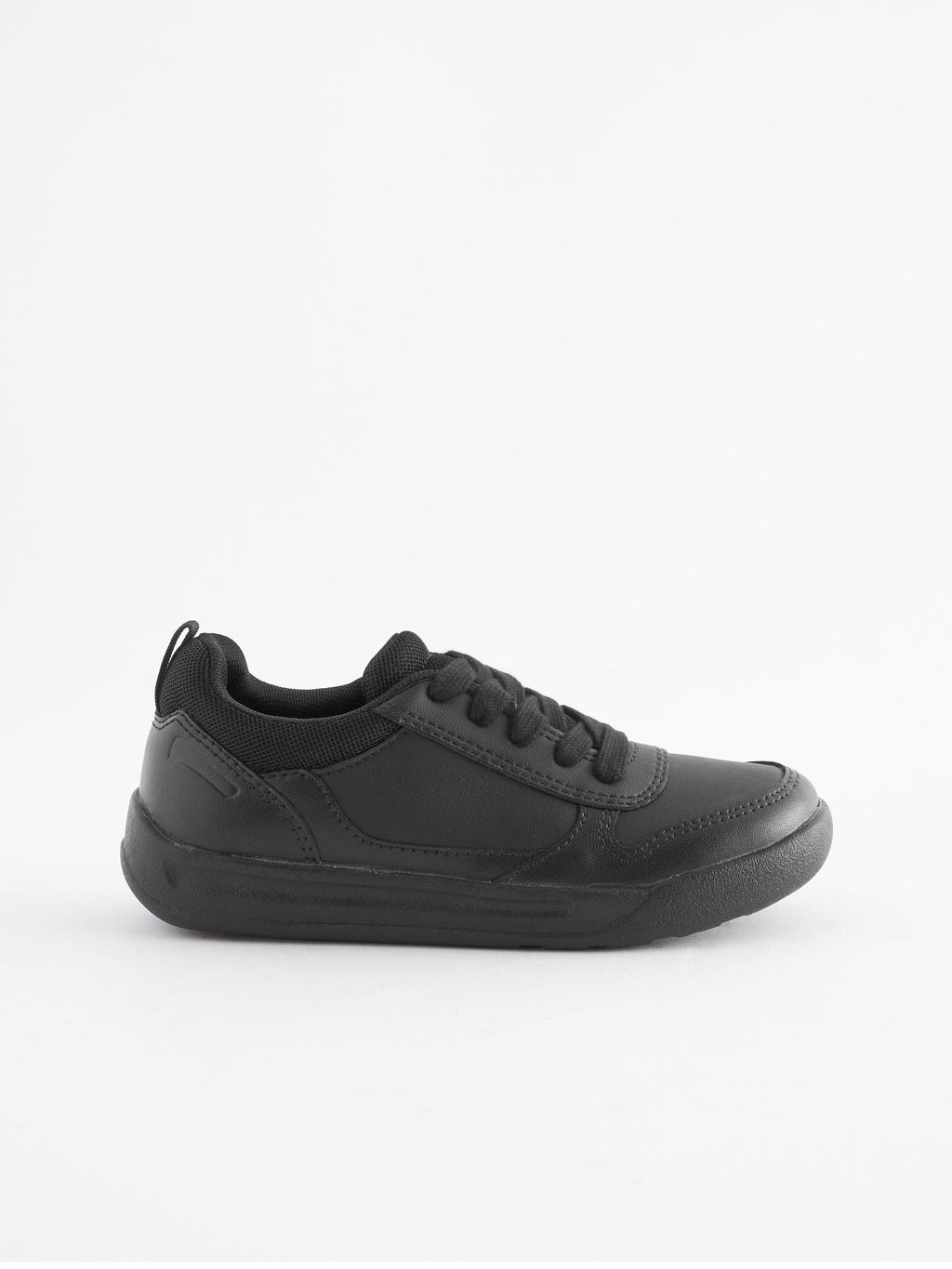 Black Lace-Up School Trainers