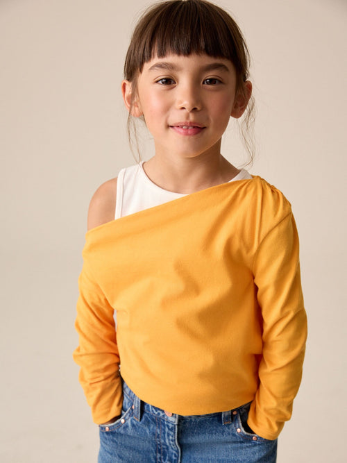 Orange Long Sleeve Double Layer Top (3-16yrs)