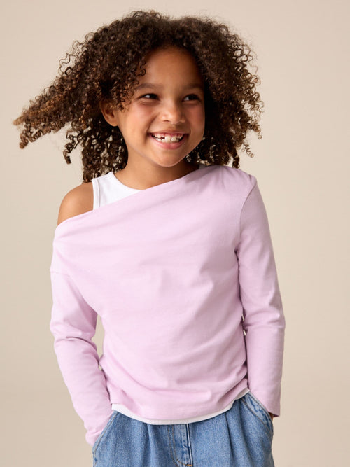 Purple Long Sleeve Double Layer Top (3-16yrs)