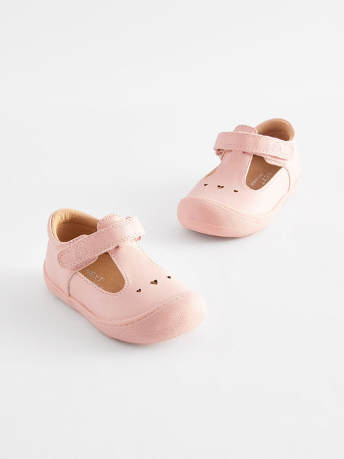 Pink Standard Fit (F) Crawler T-Bar Shoes