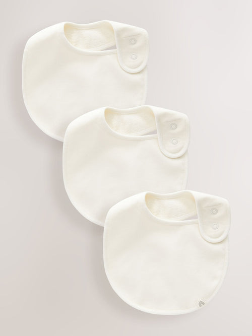 Cream Baby Regular 100% Cotton Bibs 3 Pack