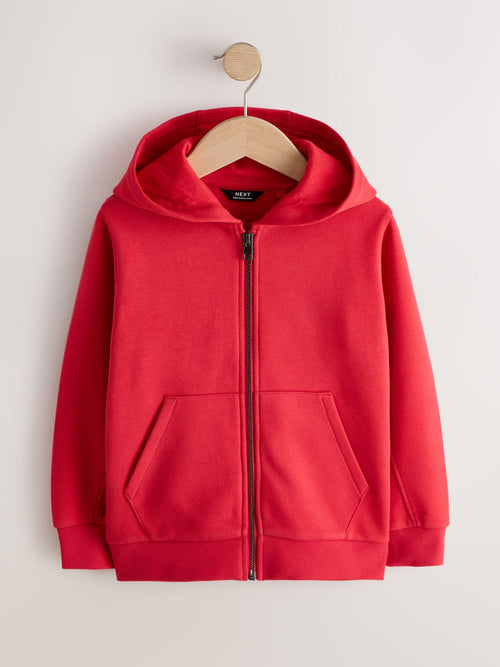 Red Regular Fit Zip Through Hoodie (3-16yrs)