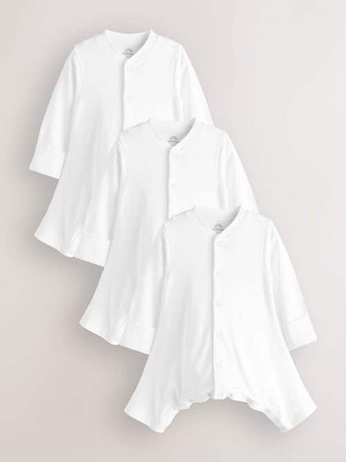 White Hip Dysplasia 100% Cotton Baby Sleepsuits 3 Pack (0-3yrs)
