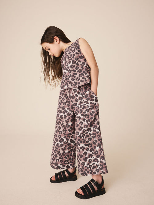 Leopard Print Top & Wide Leg Trousers Set (3-16yrs)