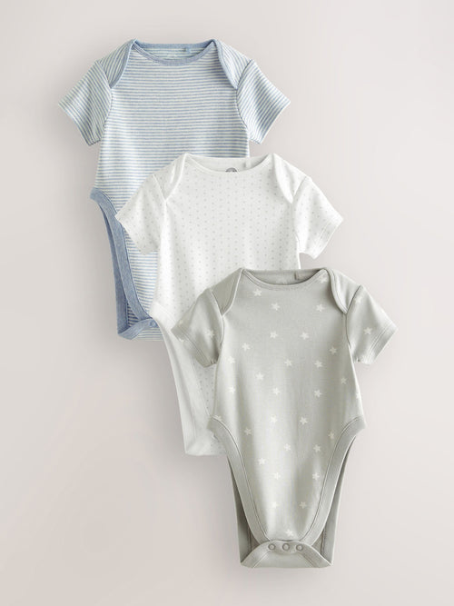 Blue Star Baby Hip Dysplasia Short Sleeve Bodysuits 3 Pack