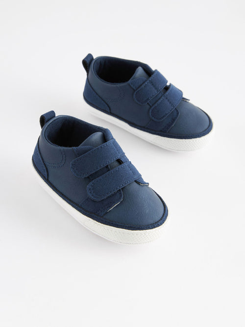 Navy Blue Touch Fastening Baby Trainers (0-2mths)