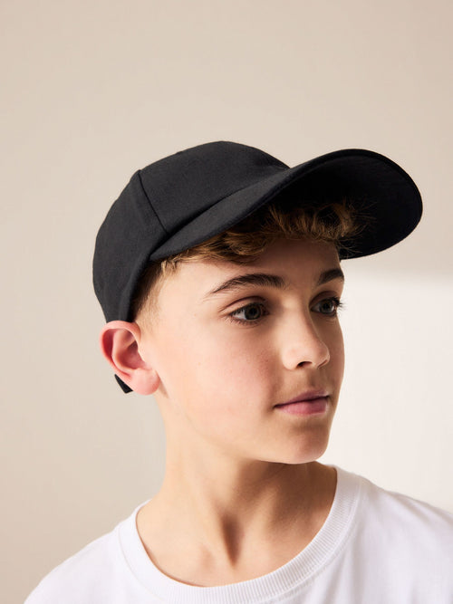 Black Canvas Cotton Cap 1-16 Years (3mths-16yrs)