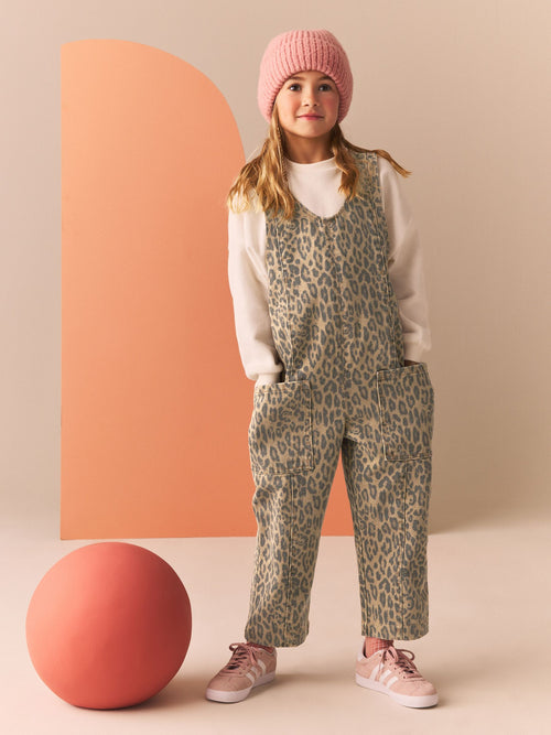 Animal Slouchy Dungarees (3-16yrs)