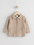 Tan Brown Zip front knitted Shacket (0mths-2yrs)
