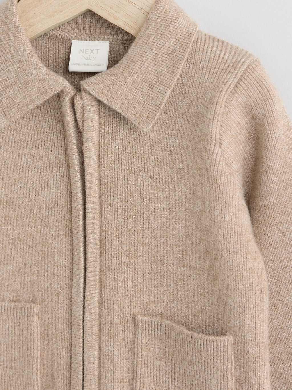Tan Brown Zip front knitted Shacket (0mths-2yrs)