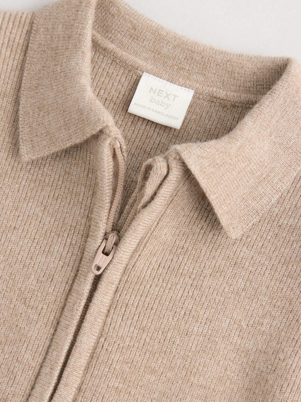 Tan Brown Zip front knitted Shacket (0mths-2yrs)