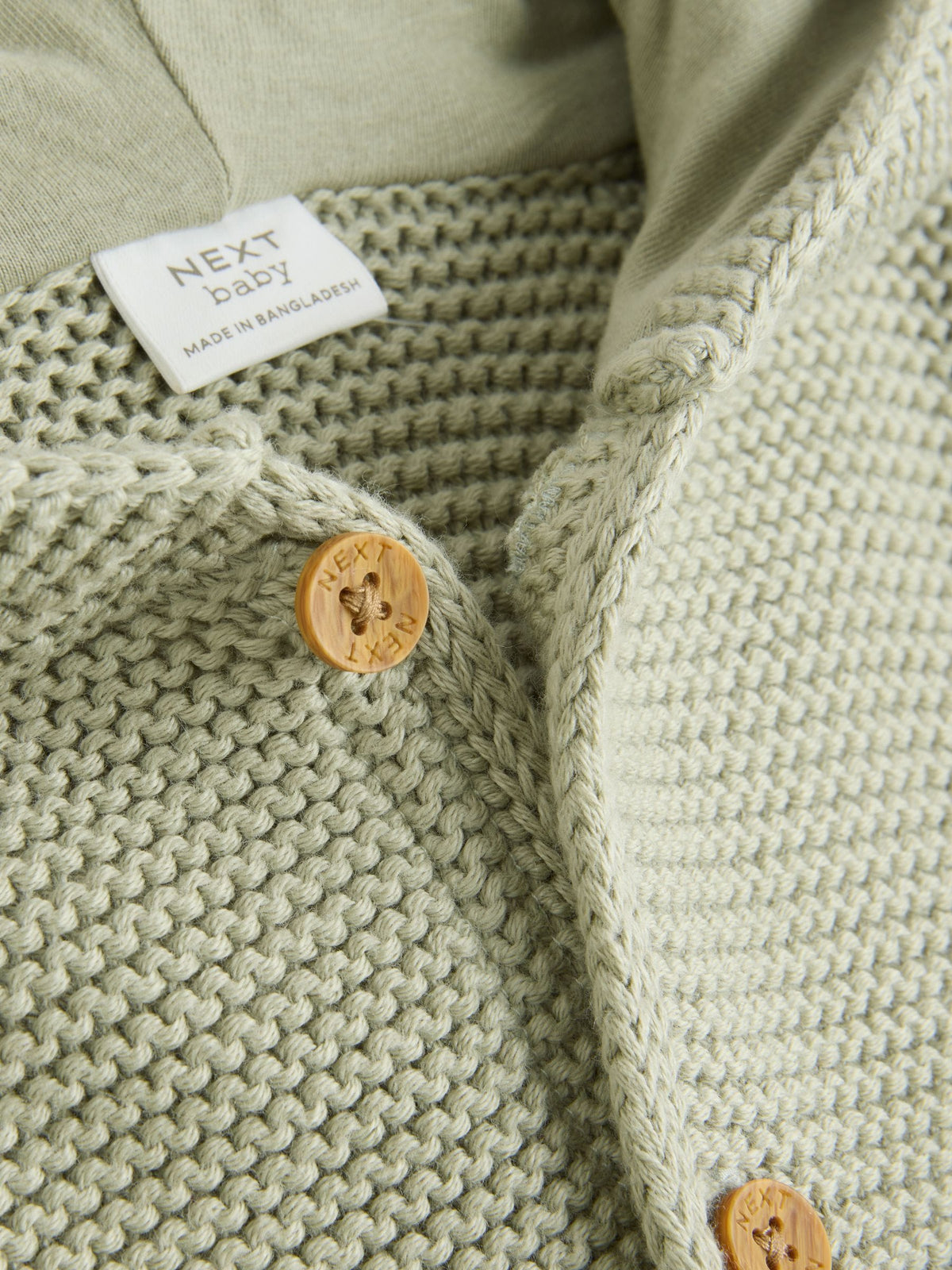 Sage Green Knitted Baby Cardigan (0mths-2yrs)