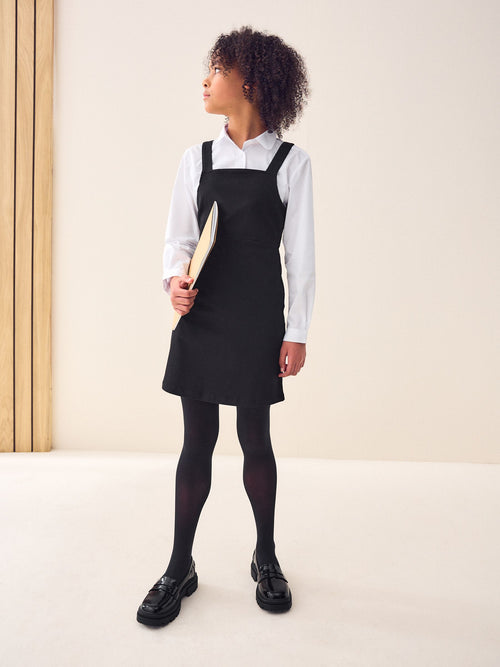 Black Senior Stretch School Pinafore Dress (9-17yrs)