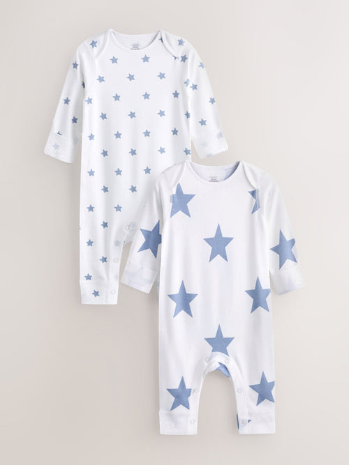 Blue Star Baby Kind To Skin Sleepsuits 2 Pack (0-2yrs)