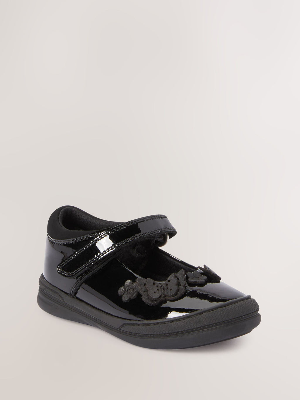 Black Butterfly Detail Wide Fit (G) Patent Leather School Mary Jane Shoes