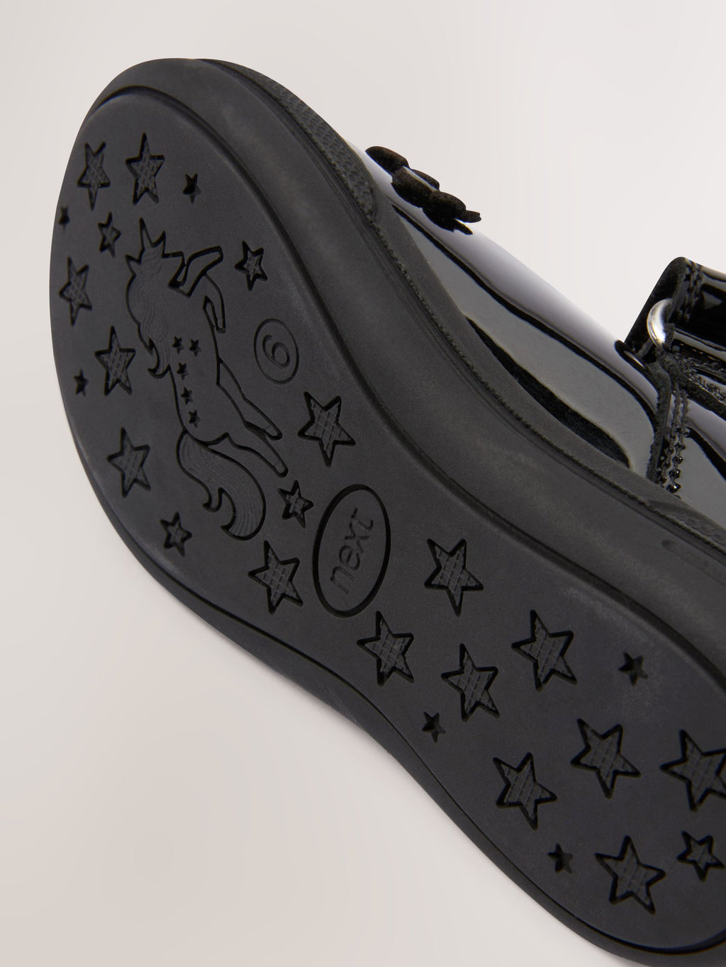 Black Butterfly Detail Wide Fit (G) Patent Leather School Mary Jane Shoes