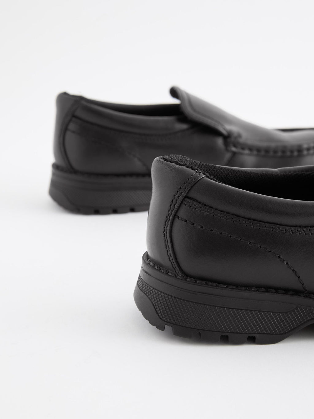 Black School Leather Loafer Shoes