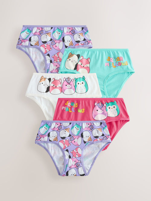 Red/Green 100% Cotton Squishmallow Briefs 5 Pack (3-14yrs)