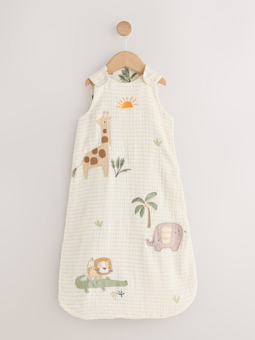Muslin Applique Jungle 1 Tog Baby Sleep Bag