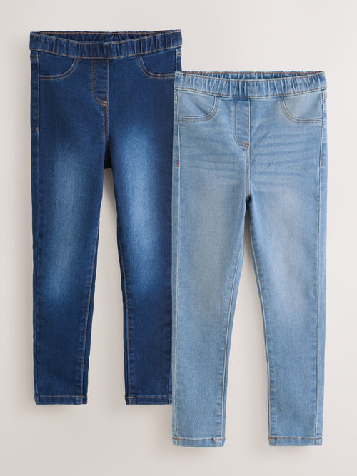 Blue Elasticated Waist Jeggings 2 Pack (3-16yrs)