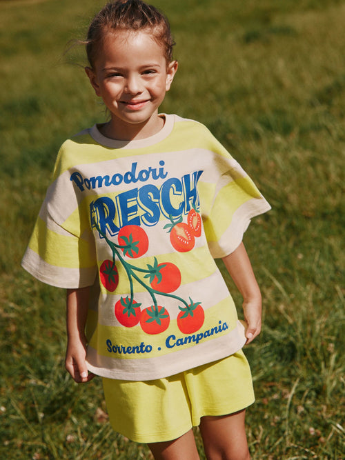 Yellow Stripe Tomato Heavyweight T-Shirt and Shorts Set (3-16yrs)