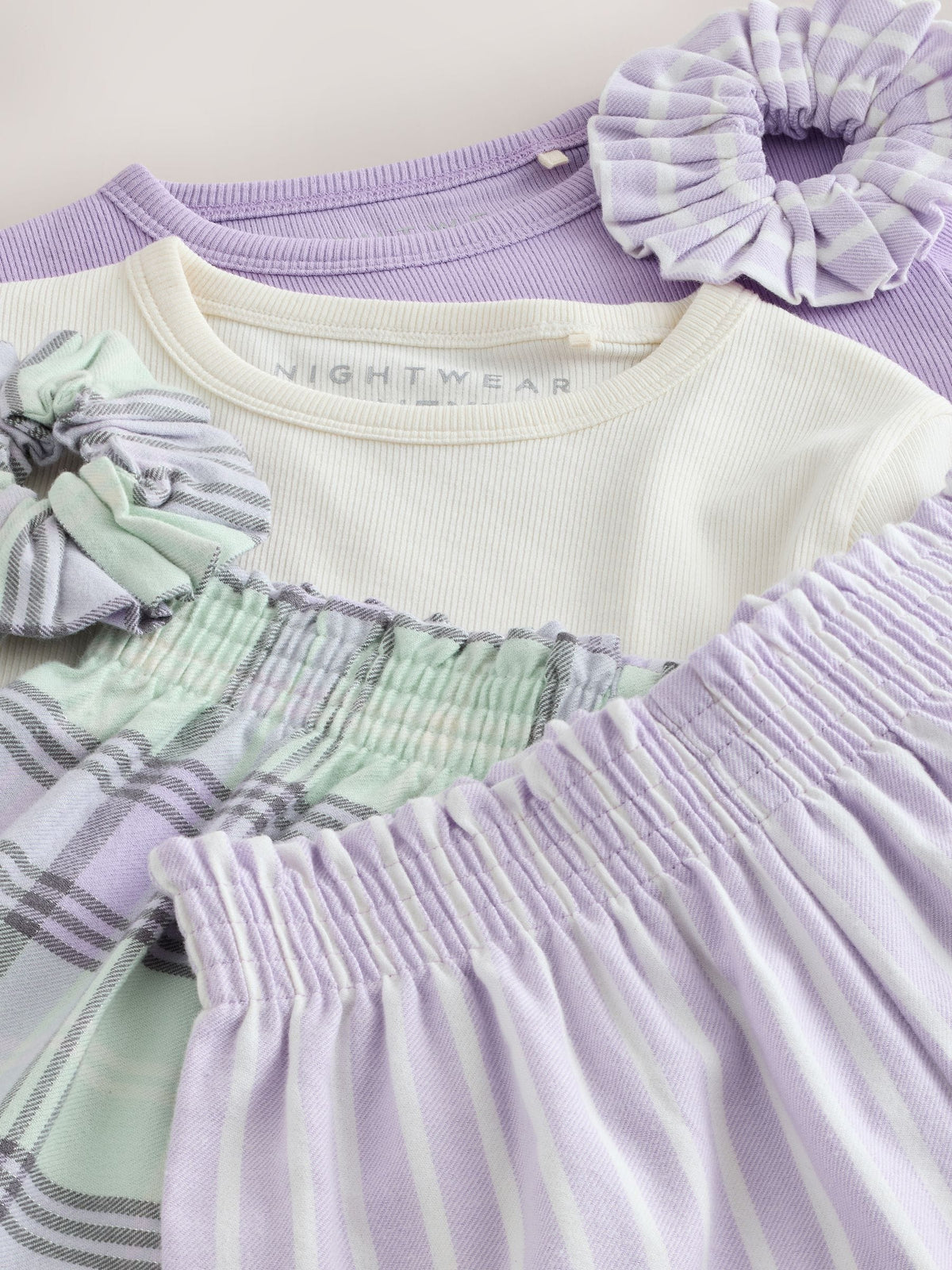 Lilac Purple Woven Bottom Pyjamas 2 Pack (3-16yrs)