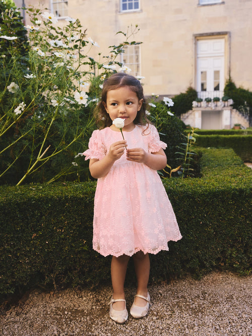 Pastel Pink Embroidered Prom Dress (3mths-8yrs)