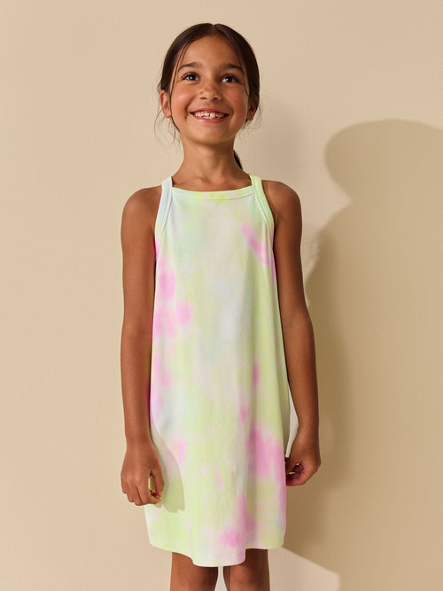 Multi Tie-Dye Rib Racer Dress (3-16yrs)