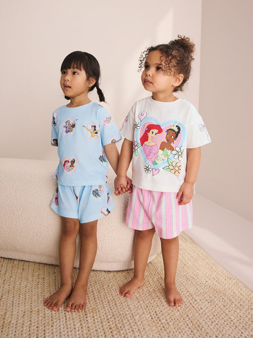 Pink Blue Disney Princess Short Pyjamas 2 Pack (9mths-12yrs)