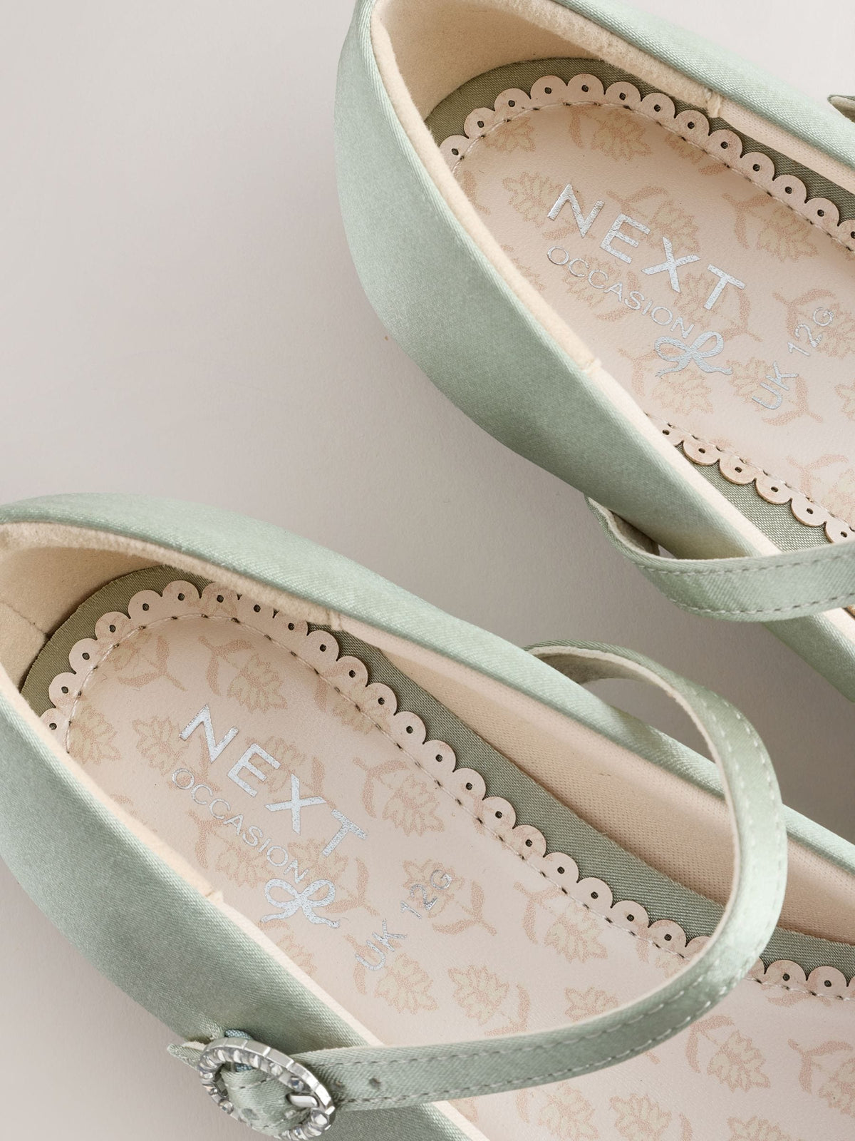 Sage Green Stain Resistant Satin Standard Fit (F) Mary Jane Occasion Shoes