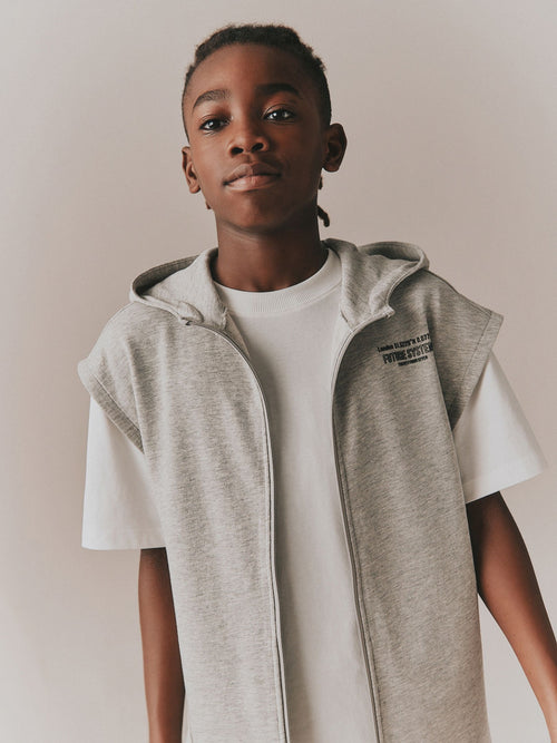 Grey Hoodie Tank and T-Shirt Set (3-16yrs)