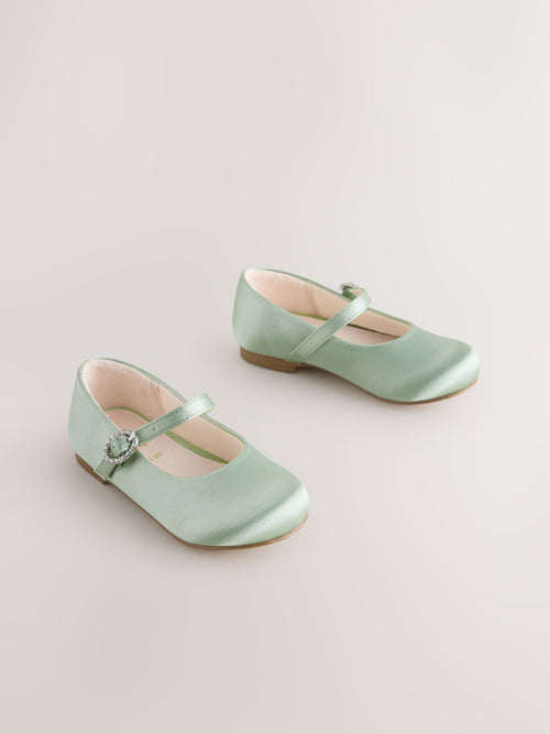Green Wide Fit (G) Flower Girl Occasion Mary Jane Shoes