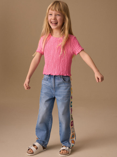 Pink Textured T-Shirt (3-16yrs)