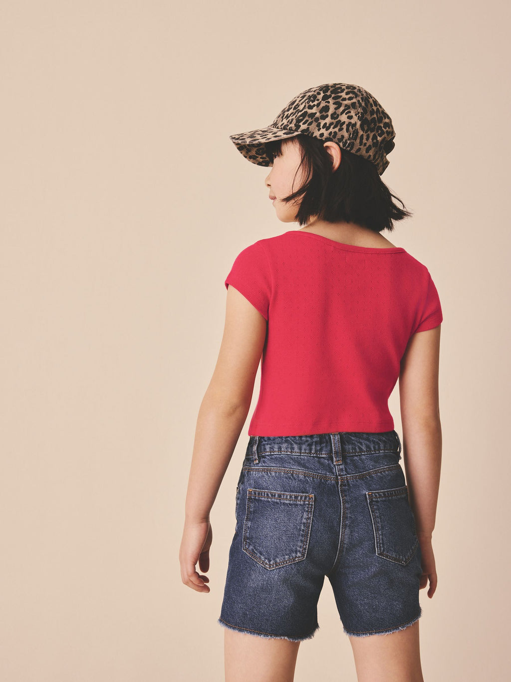 Red Pointelle Button Front Top (3-16yrs)