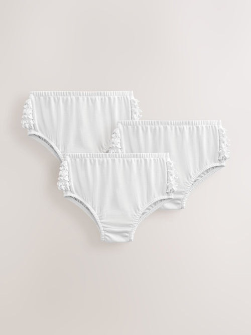 White Frill Baby Jersey Knickers 3 Pack