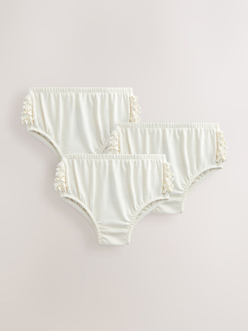 Cream Frill Baby Jersey Knickers 3 Pack