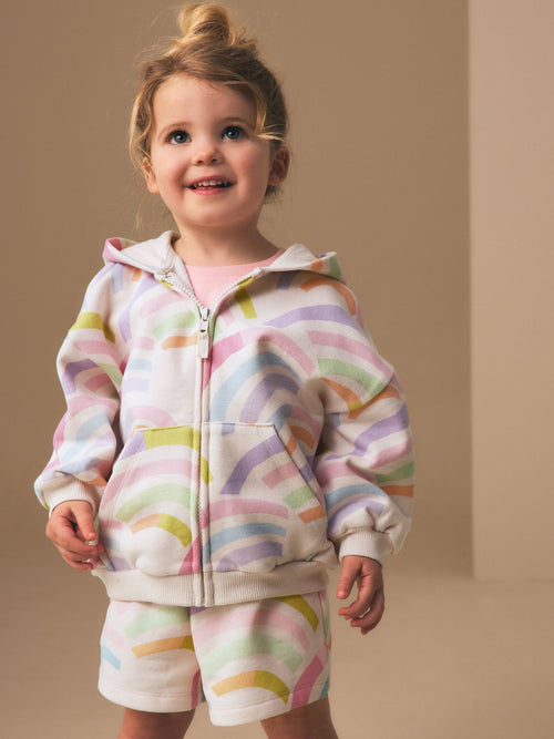 Rainbow Zip Up Hoodie (3mths-7yrs)