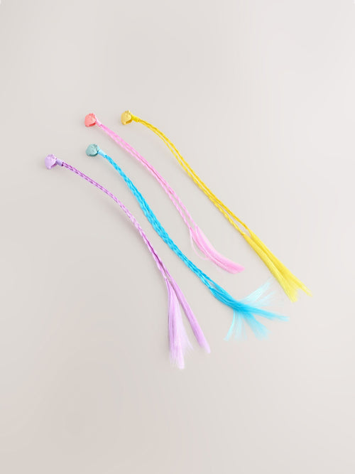Pink Fake Hair Clips 4 Pack