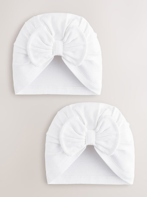 White Turban 2 Pack (0-18mths)